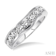 3/4 Ctw Round Diamond Matching Wedding Band in 14K White Gold