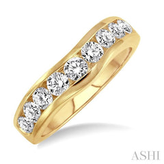 3/4 Ctw Round Cut Diamond Matching Wedding Band in 14K Yellow Gold
