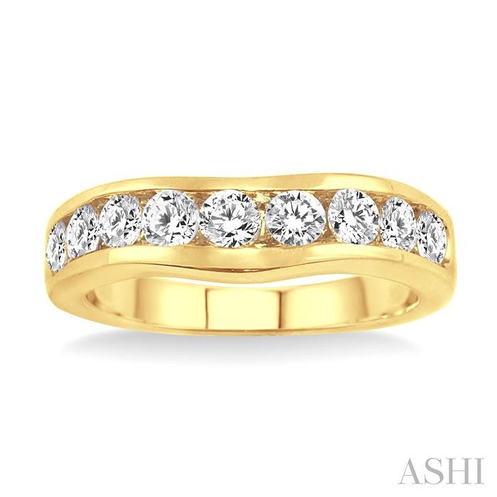 3/4 Ctw Round Cut Diamond Matching Wedding Band in 14K Yellow Gold