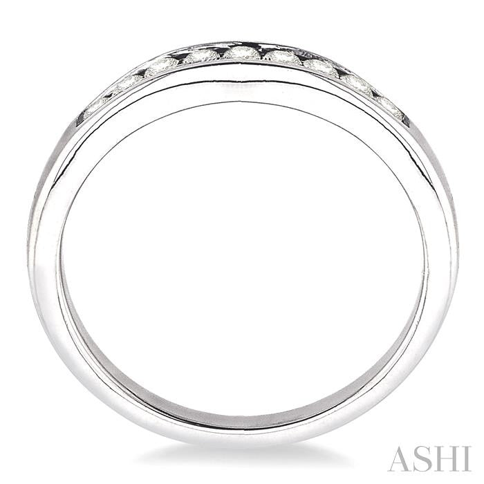 1/3 Ctw Round Diamond Matching Wedding Band in 14K White Gold