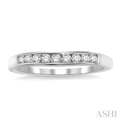 1/4 Ctw V Shape Round Cut Diamond Matching Wedding Band in 14K White Gold