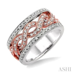 1 Ctw Diamond Fashion Band in 14K White and Rose Gold