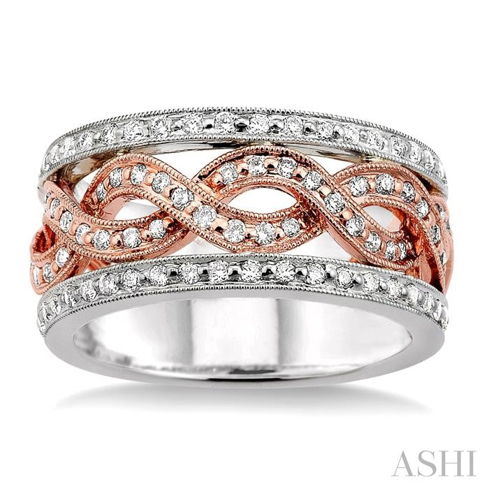 1 Ctw Diamond Fashion Band in 14K White and Rose Gold