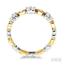 1/3 Ctw Round Cut Diamond Band in 14K White and Yellow Gold