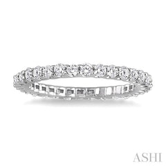 1 1/10 Ctw Round Cut Diamond Eternity Band in 14K White Gold