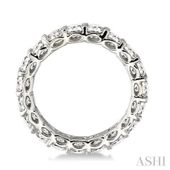 3 Ctw Round Cut Diamond Eternity Band in 18K White Gold