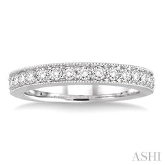 1/3 Ctw Round Cut Diamond Wedding Band in 14K White Gold