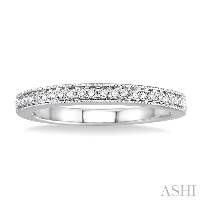 1/6 Ctw Round Cut Diamond Wedding Band in 14K White Gold