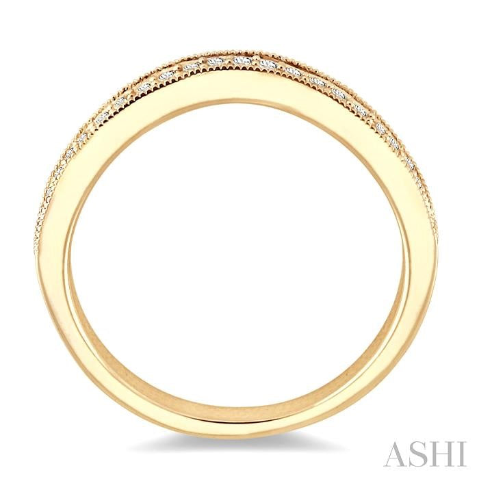 1/6 Ctw Round Cut Diamond 'V' Shape Band in 14K Yellow Gold