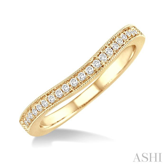 1/6 Ctw Round Cut Diamond 'V' Shape Band in 14K Yellow Gold