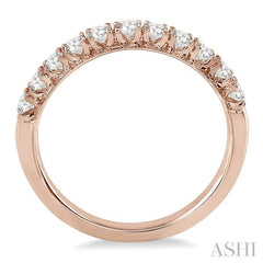 1/2 Ctw Round Cut Diamond Wedding Band in 14K Rose Gold