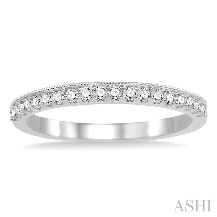 1/4 Ctw Round Cut Diamond Wedding Band in 14K White Gold
