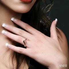 1/4 ctw White and Champagne Brown Diamond Ring in 14K Rose Gold