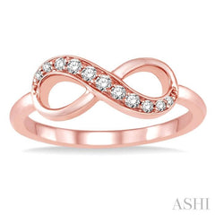 1/6 Ctw Round Cut Diamond Infinity Petite Ring in 10K Rose Gold
