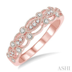 1/4 ctw Marquise and Round Lattice Diamond Wedding Band in 14K Rose Gold