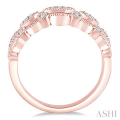 1/4 ctw Marquise and Round Lattice Diamond Wedding Band in 14K Rose Gold