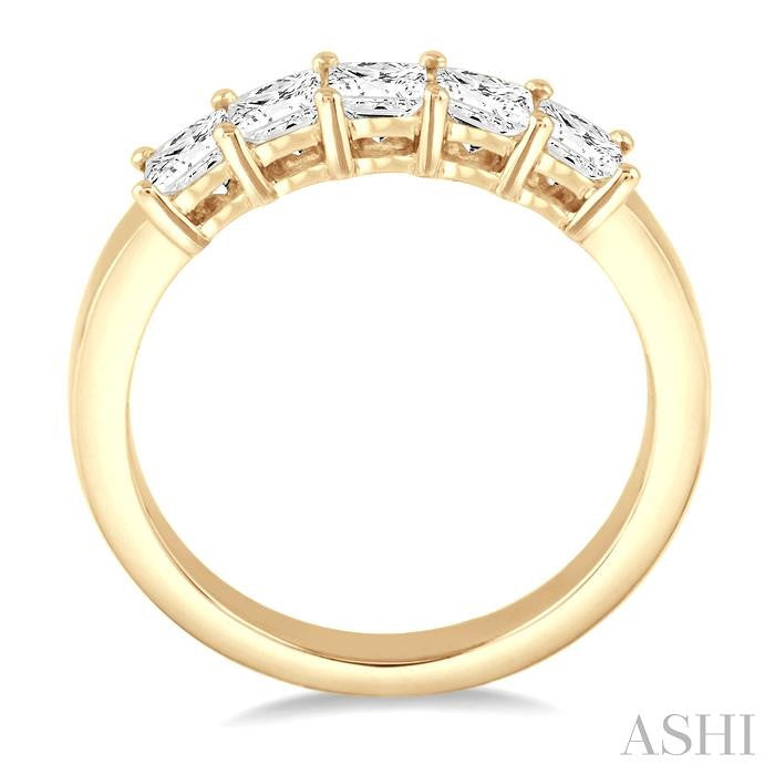 1 Ctw Princess Cut Diamond Wedding Band in 14K Yellow Gold