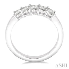 3/4 Ctw Princess Cut Diamond Wedding Band in 14K White Gold