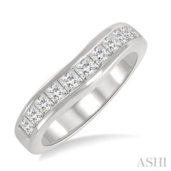 1 Ctw Princess Cut Diamond Matching Wedding Band in 14K White Gold