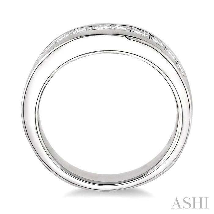1 Ctw Princess Cut Diamond Matching Wedding Band in 14K White Gold