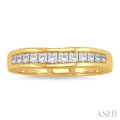 1/2 Ctw Princess Cut Diamond Matching Wedding Band in 14K Yellow Gold