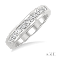 1/2 Ctw Princess Cut Diamond Matching Wedding Band in 14K White Gold
