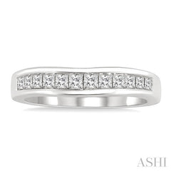 1/2 Ctw Princess Cut Diamond Matching Wedding Band in 14K White Gold