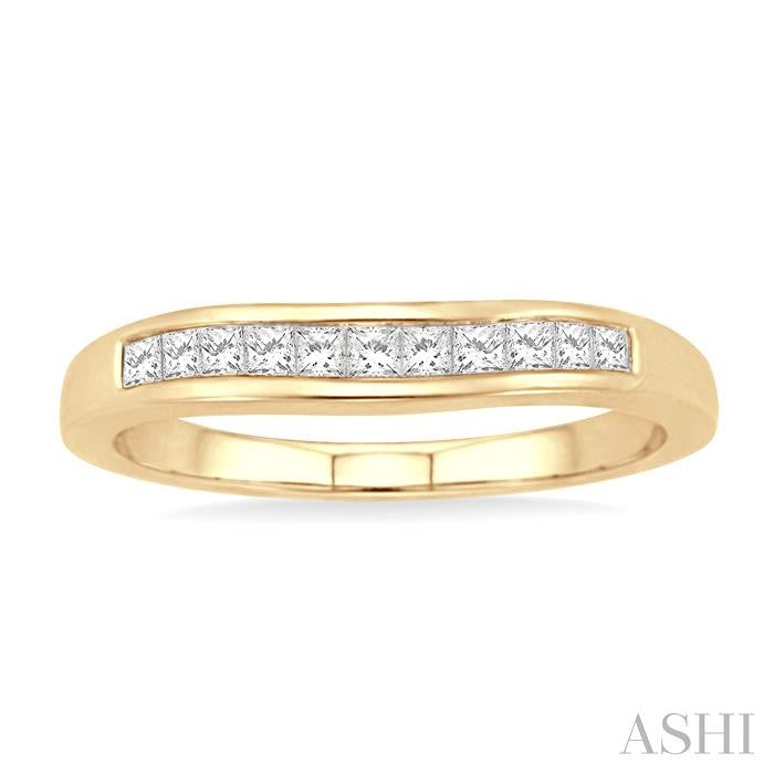 1/4 Ctw Princess Cut Diamond Matching Wedding Band in 14K Yellow Gold