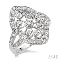 1/4 Ctw Round Cut Diamond Fashion Ring in 10K White Gold