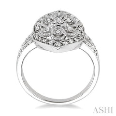 1/4 Ctw Round Cut Diamond Fashion Ring in 10K White Gold