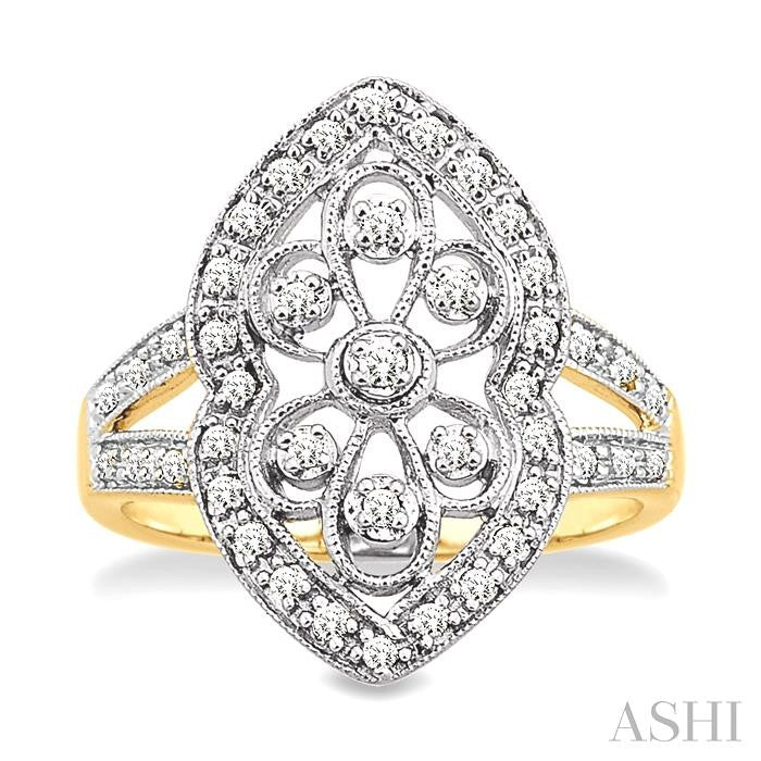 1/4 Ctw Round Cut Diamond Fashion Ring in 10K Yellow Gold