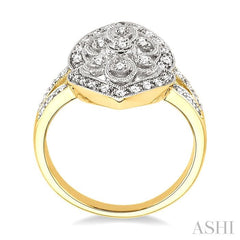 1/4 Ctw Round Cut Diamond Fashion Ring in 10K Yellow Gold