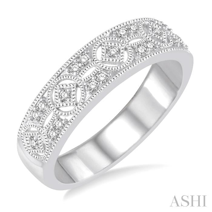 1/6 ctw Round Cut Diamond Fashion Band in 14K White Gold.