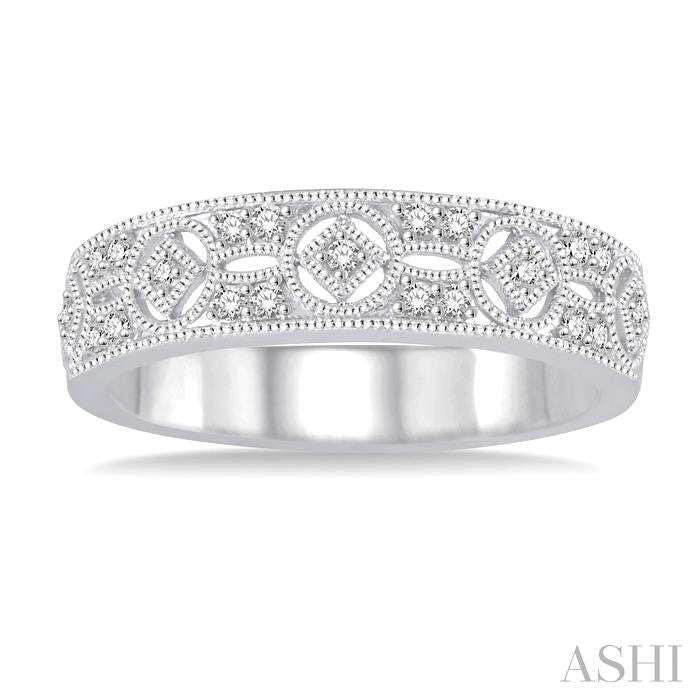 1/6 ctw Round Cut Diamond Fashion Band in 14K White Gold.