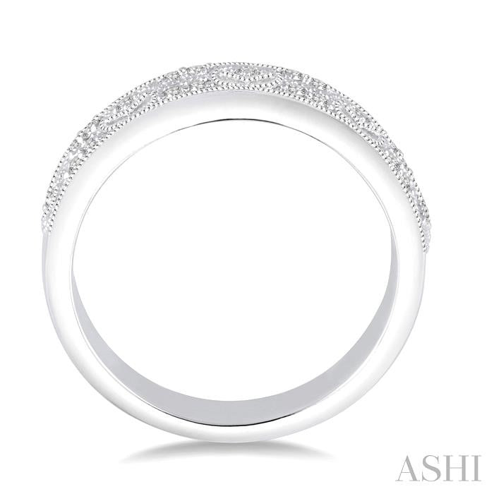 1/6 ctw Round Cut Diamond Fashion Band in 14K White Gold.