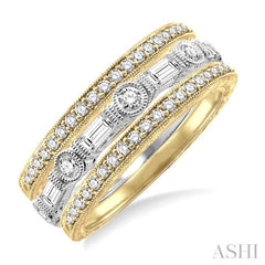 7/8 Ctw Diamond Stackable Band Set in 14K Yellow and White gold