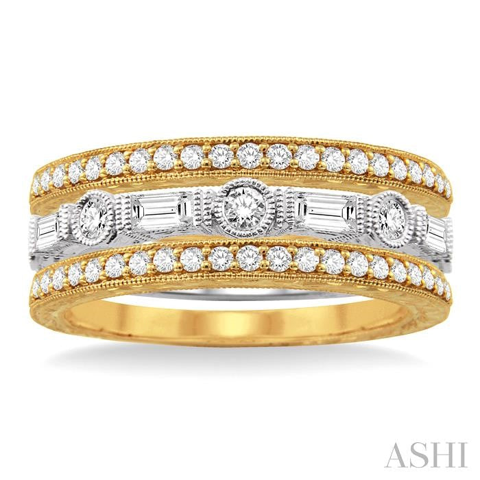 7/8 ctw Diamond Stackable Band Set in 14K Yellow and White gold