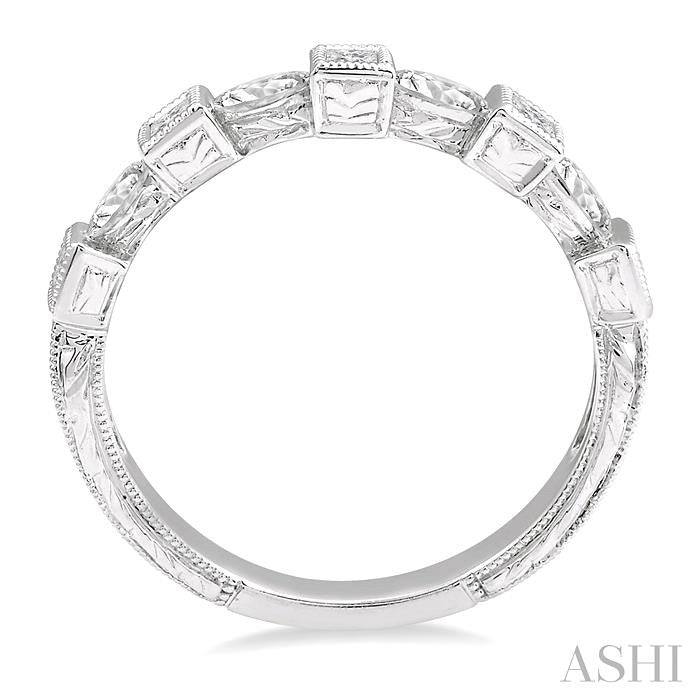 3/8 ctw Marquise and Princess Cut Diamond Ladies Ring in 14K White Gold