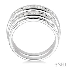 1/3 ctw Round Cut Diamond Duos Ring Set in 14K White Gold
