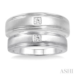 1/6 Ctw Princess Cut Diamond Duos Ring Set in 14K White Gold