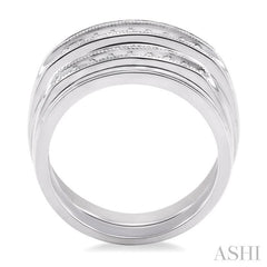 1/4 ctw Round Cut Diamond Duos Ring Set in 14K White Gold