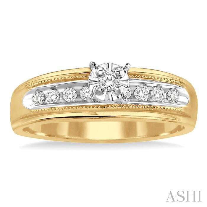 1/8 ctw Round Cut Diamond Engagement Ring in 10K Yellow Gold