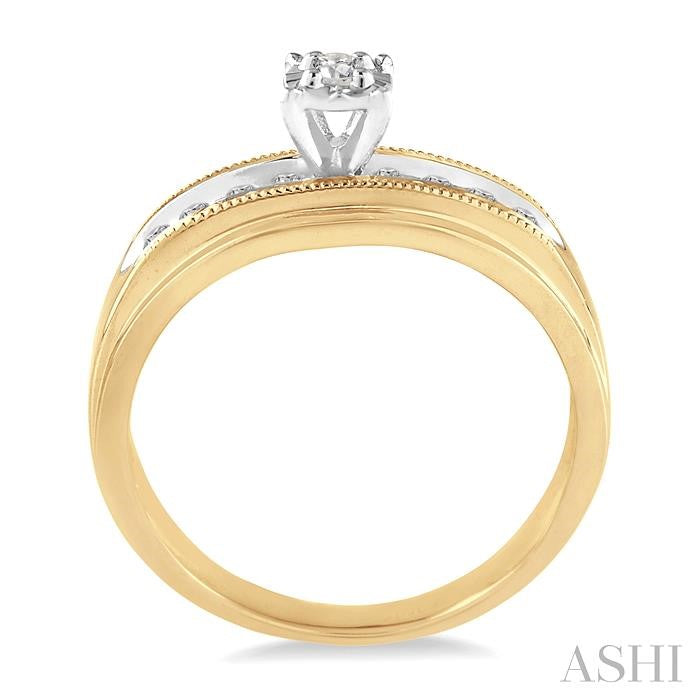 1/8 ctw Round Cut Diamond Engagement Ring in 10K Yellow Gold