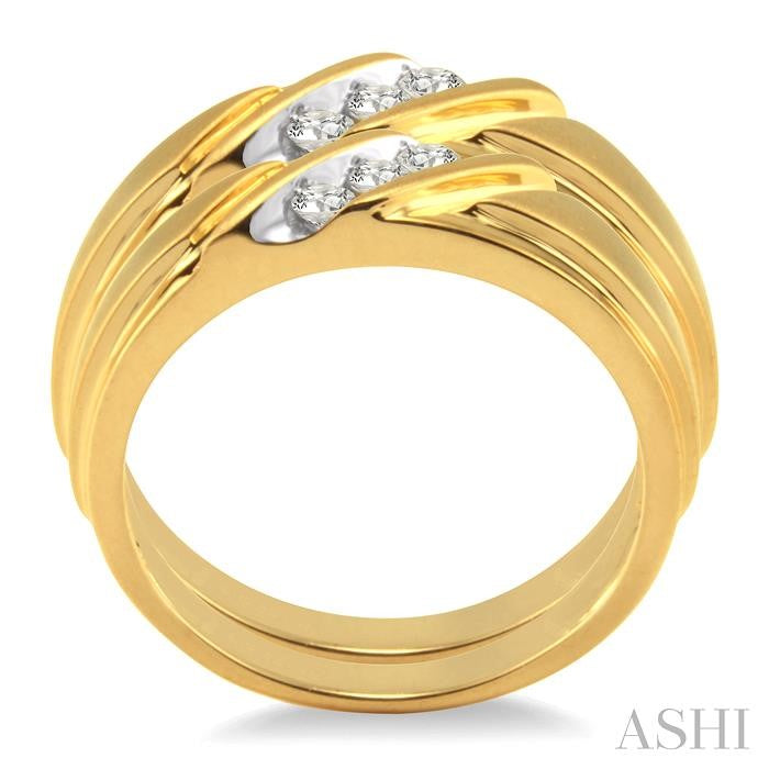 1/4 ctw Round Cut Diamond Duo Set in 14K Yellow Gold