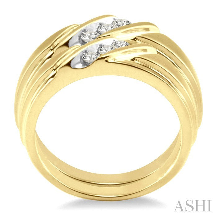 1/4 Ctw Round Cut Diamond Duo Set in 10K Yellow Gold
