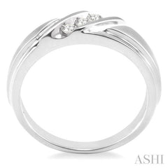 1/8 ctw Round Cut Diamond Men's Ring in 10K White Gold