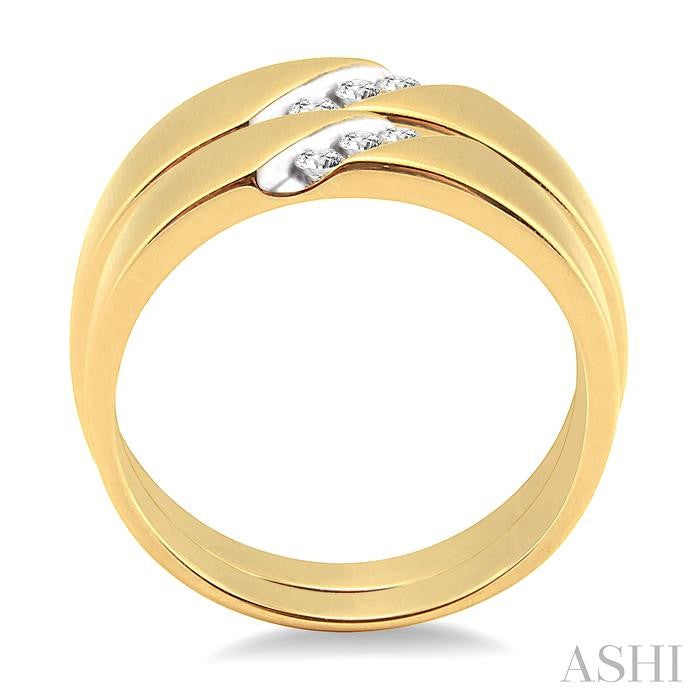 1/4 Ctw Round Cut Diamond Duo Set in 14K Yellow Gold