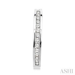 1 ctw Channel Set Round Cut Diamond Hoop Earrings in 10K White Gold