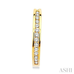1 ctw Channel Set Round Cut Diamond Hoop Earrings in 10K Yellow Gold