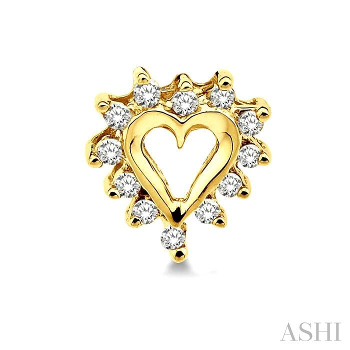 1/4 ctw Round Cut Diamond Heart Earrings in 14K Yellow Gold
